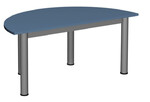 Stół przedszkolny półokrągły 1200x600 noga fi60